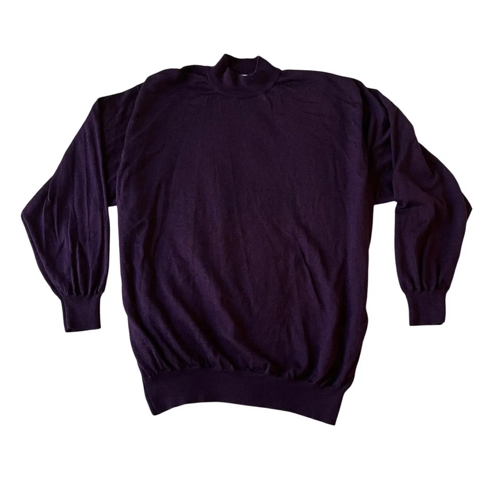 Gran Sasso Mock Neck Sweater Wool Silk Cashmere Blend - Picture 11 of 11